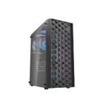 DarkFlash Aigo DK351 Luxury E-ATX 4 ARGB Fans Included Gaming Case Black