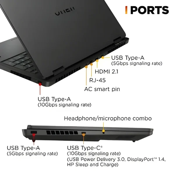 HP OMEN 16-AM0073DX Gaming Laptop – Core Ultra 7 255H, 16GB RAM, 1TB SSD, RTX 5060, 16″ 2K 144Hz - image 5