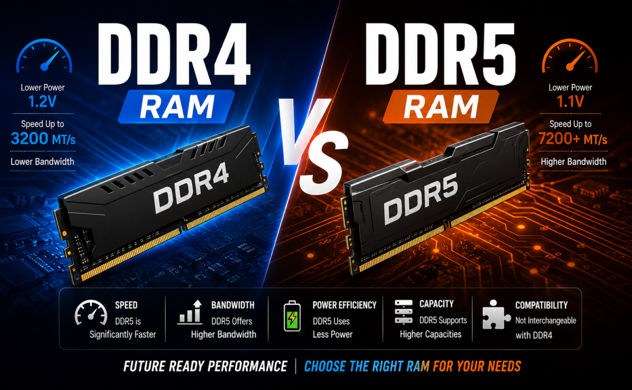 DDR5 vs DDR4 RAM comparison
